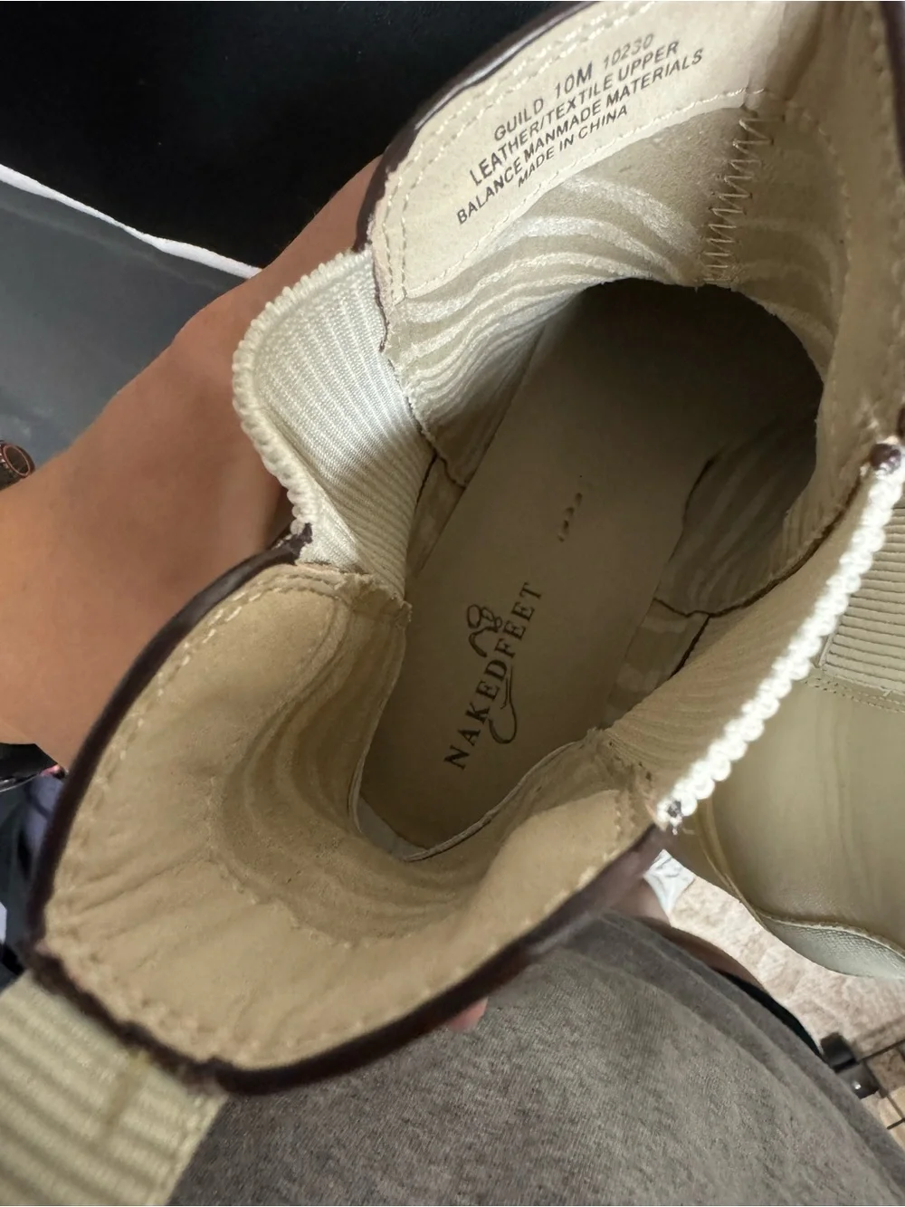 Naked Feet Cream Platform Chelsea Boot